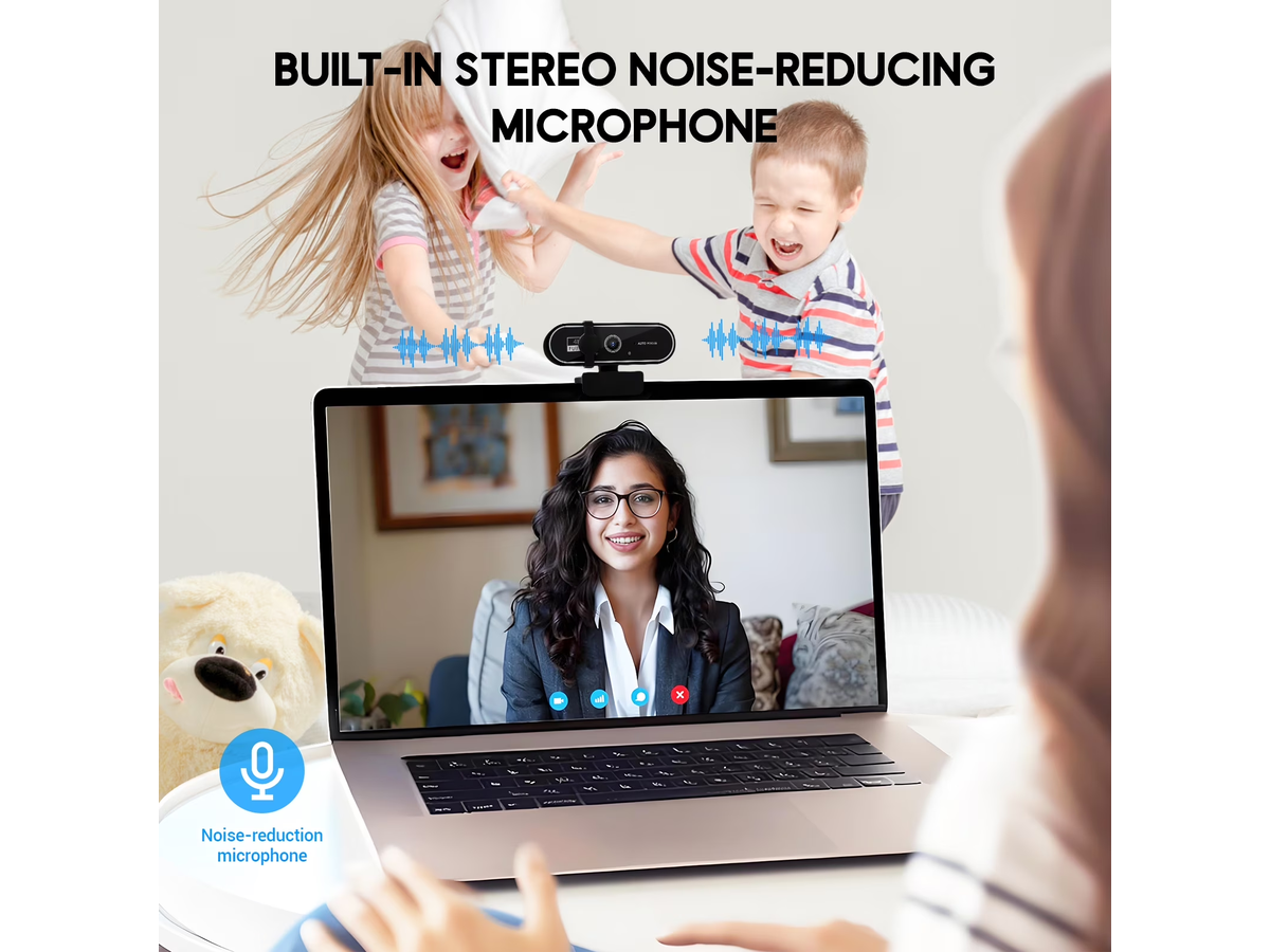 Webcam Web Camera 4K HD USB Autofocus with Dual Microphones for PC Laptop