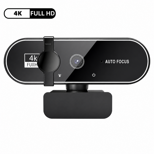 Webcam Web Camera 4K HD USB Autofocus with Dual Microphones for PC Laptop