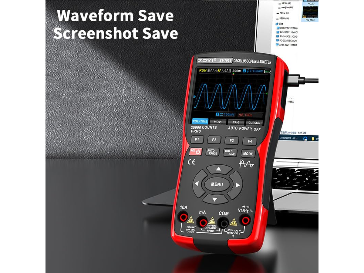 Handheld Oscilloscope 3 In 1 Dual Channel 50MHz with Multimeter and Signal Generator