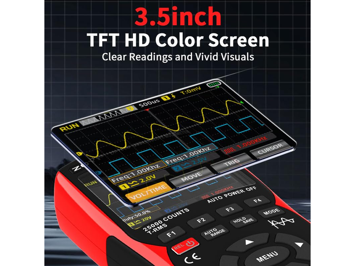 Handheld Oscilloscope 3 In 1 Dual Channel 50MHz with Multimeter and Signal Generator