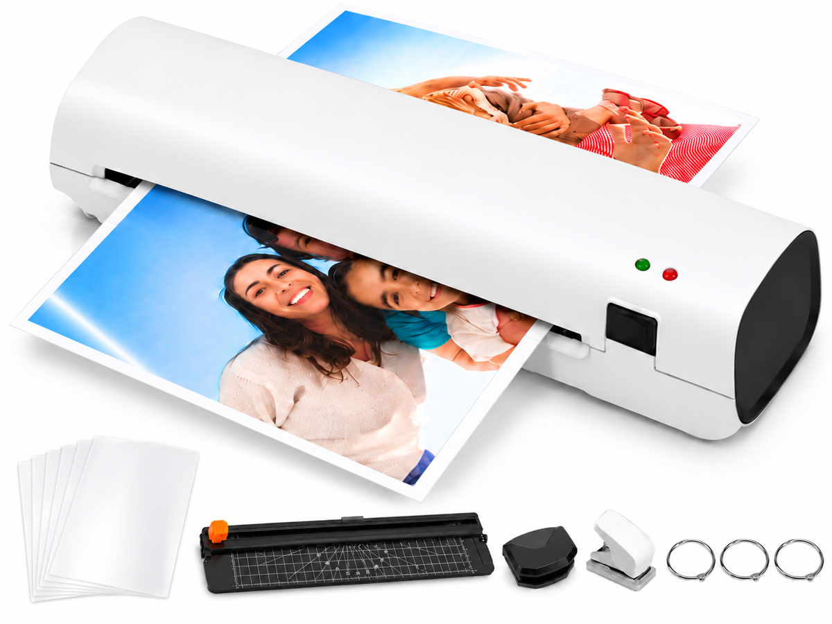 Laminator Machine A4 Thermal Laminator with Trimmer Corner Rounder and 15 Film Sheets