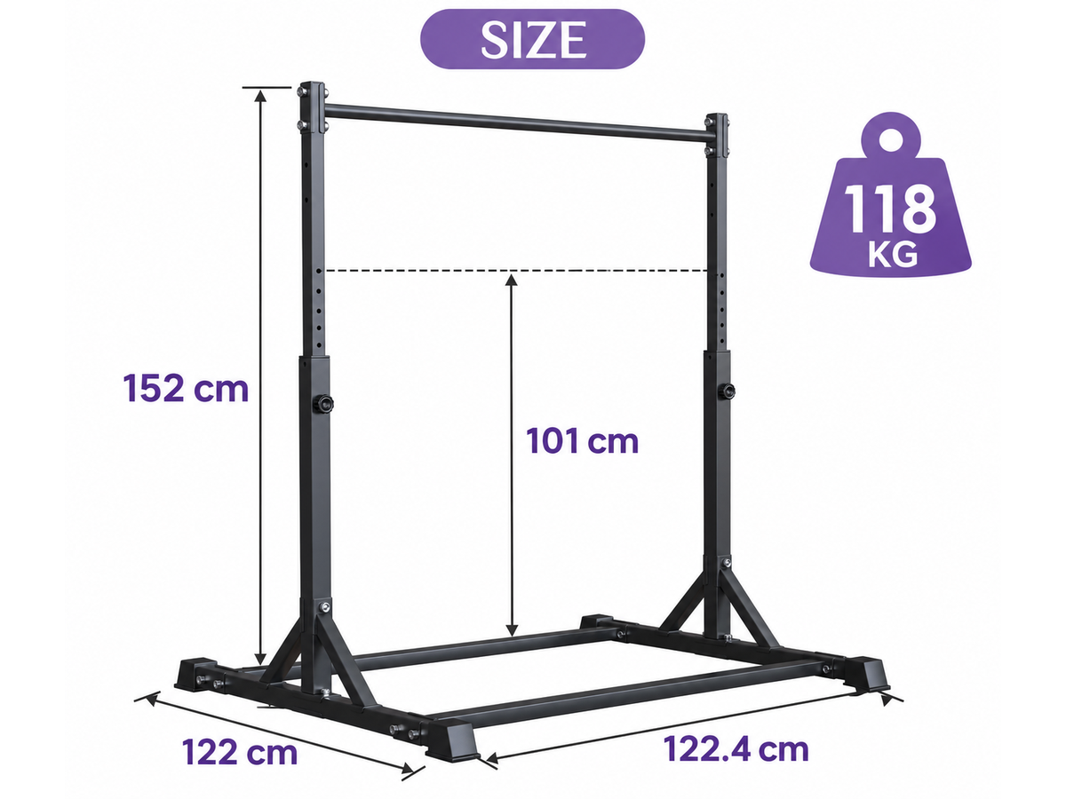Gymnastics Bar Adjustable Horizontal Training Bar 150KG Capacity