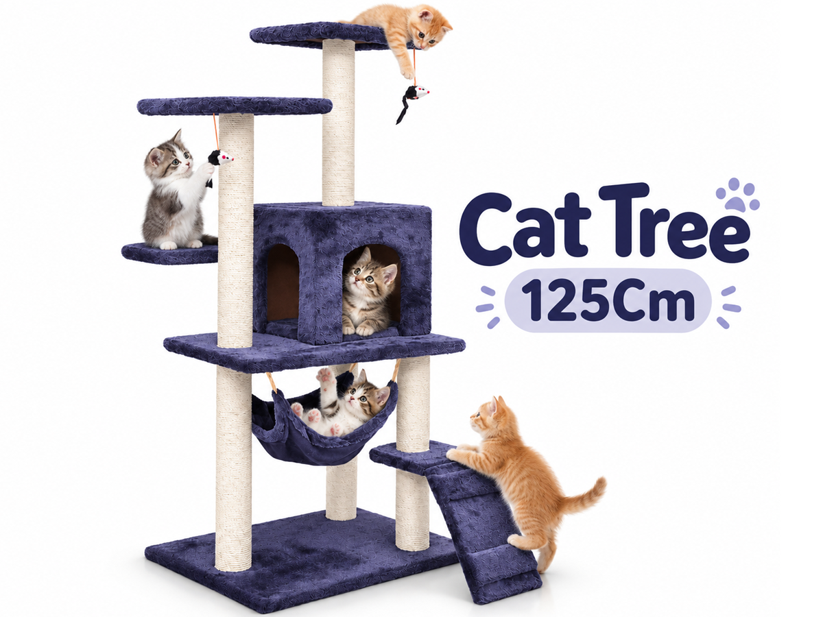 Cat Tree House - 125cm Cat Tree House for Cats