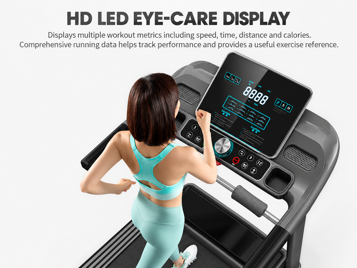 Electric Folding Treadmill 2HP 120KG Bluetooth 12KM/H Hydraulic Fold