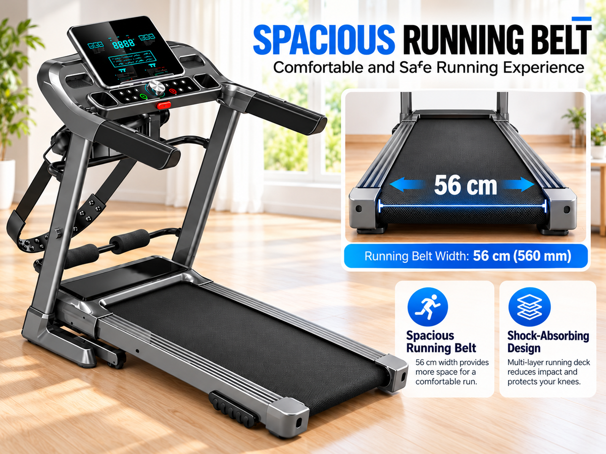 Electric Folding Treadmill 2HP 120KG Bluetooth 12KM/H Hydraulic Fold