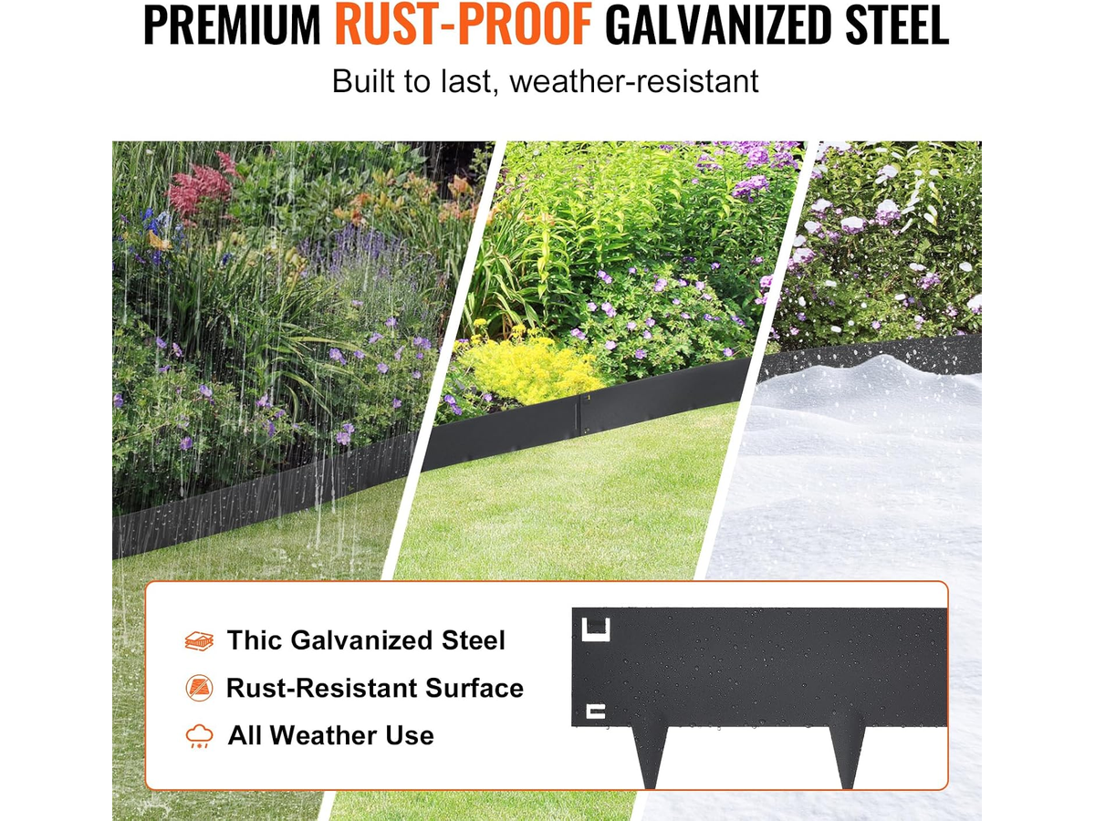 Garden Lawn Edging Steel 5 Pack