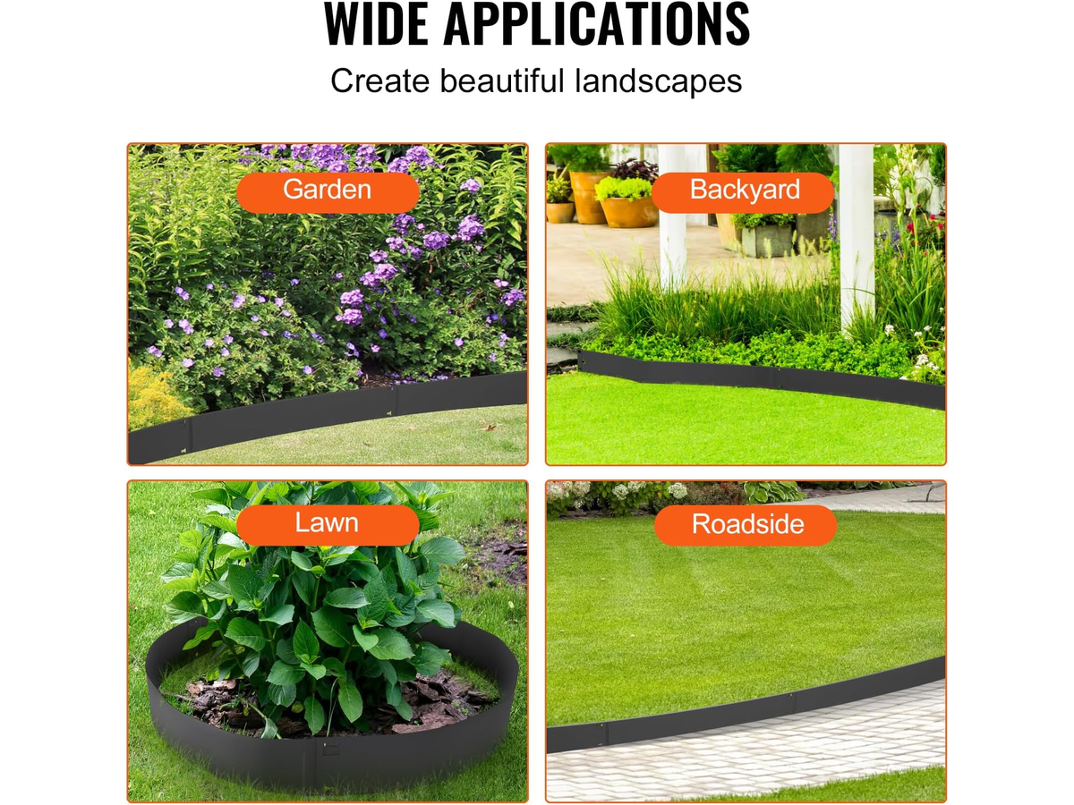Garden Lawn Edging Steel 5 Pack