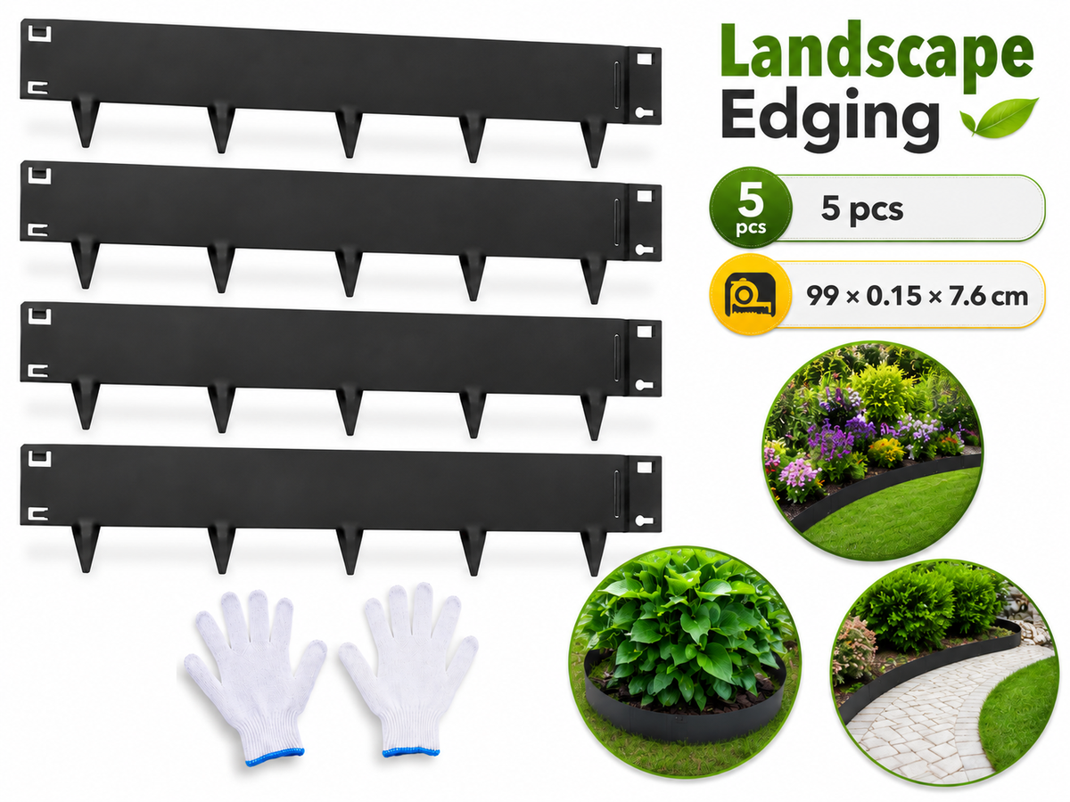 Garden Lawn Edging Steel 5 Pack