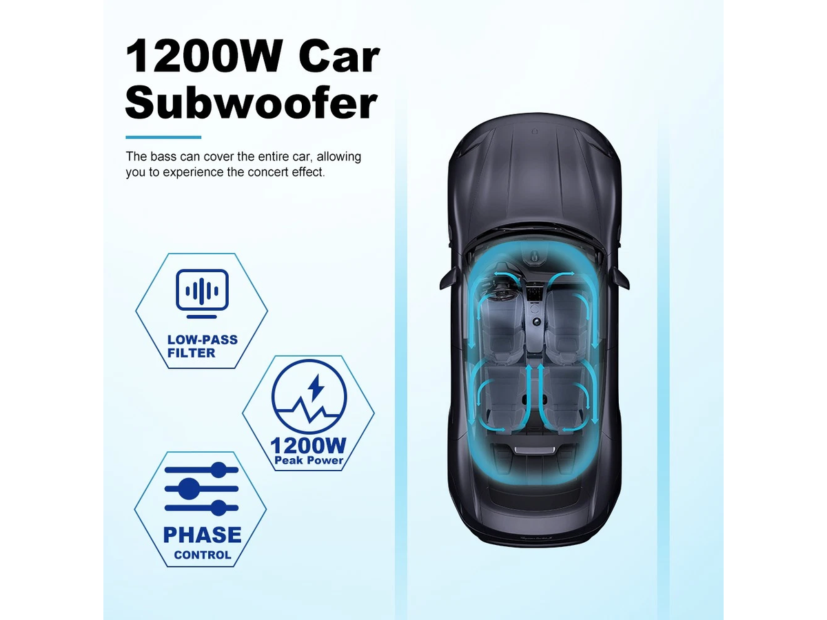 Car Subwoofer 1200W 10 Inch Slim