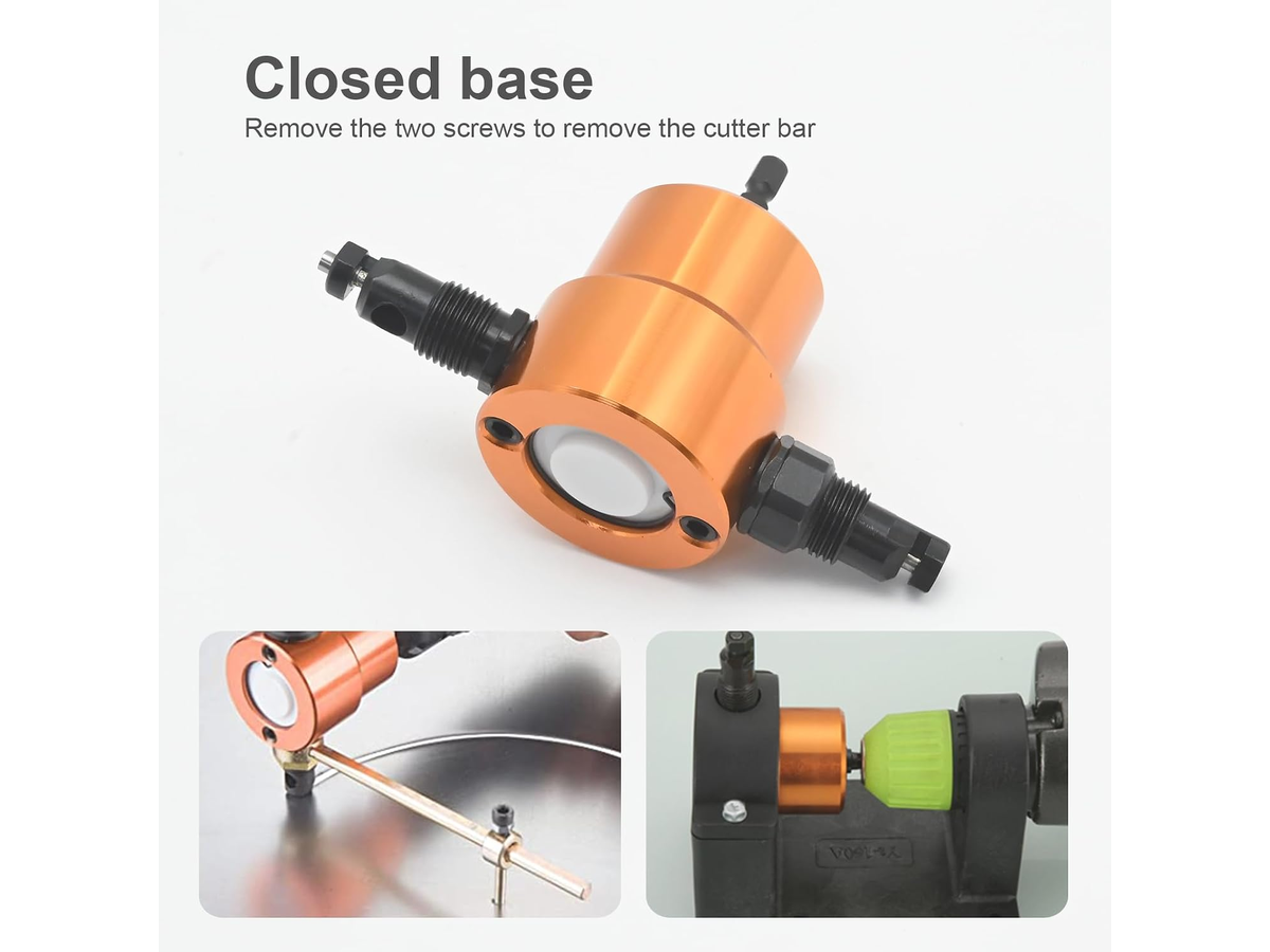 Metal Sheet Nibbler Cutter 360 Degree Double Head Drill Attachment