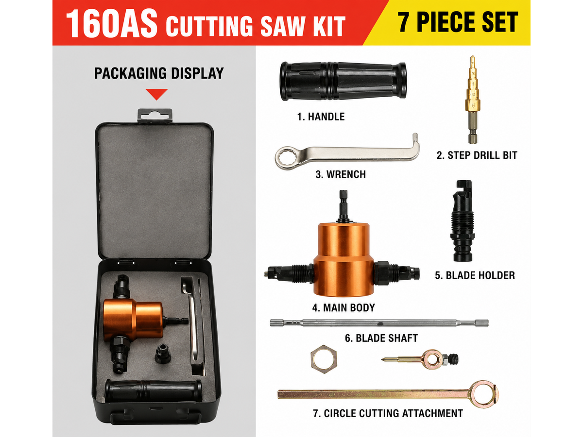 Metal Sheet Nibbler Cutter 360 Degree Double Head Drill Attachment