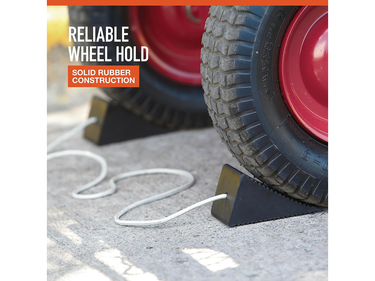 Rubber Wheel Chock 2 Pack Solid Rubber Trailer Wheel Stops