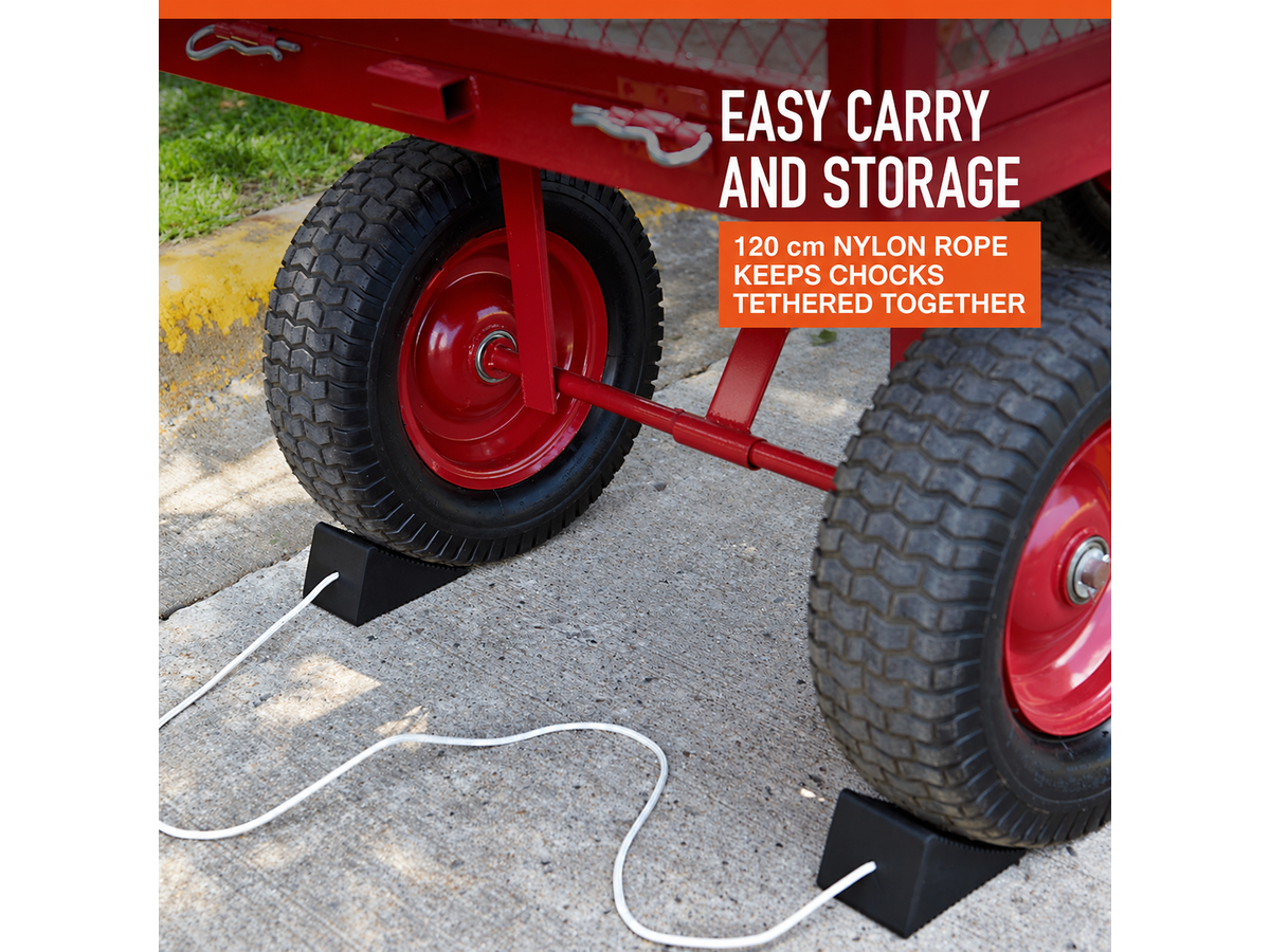 Rubber Wheel Chock 2 Pack Solid Rubber Trailer Wheel Stops