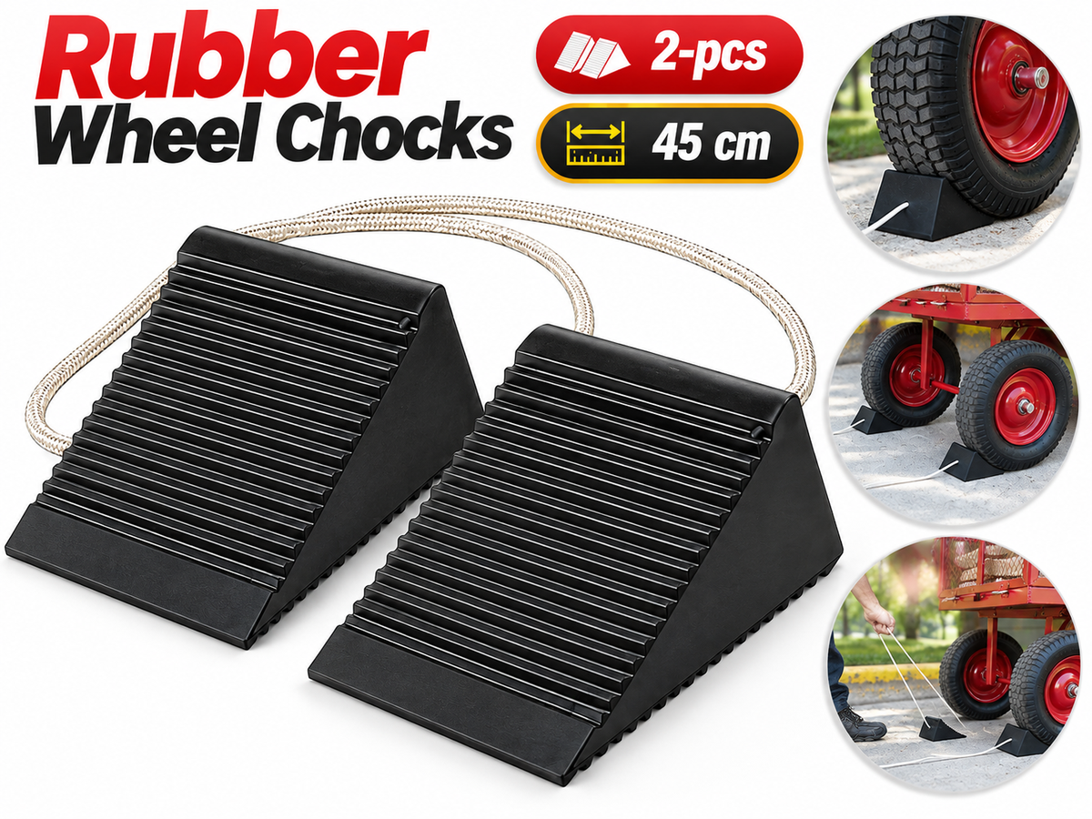 Rubber Wheel Chock 2 Pack Solid Rubber Trailer Wheel Stops