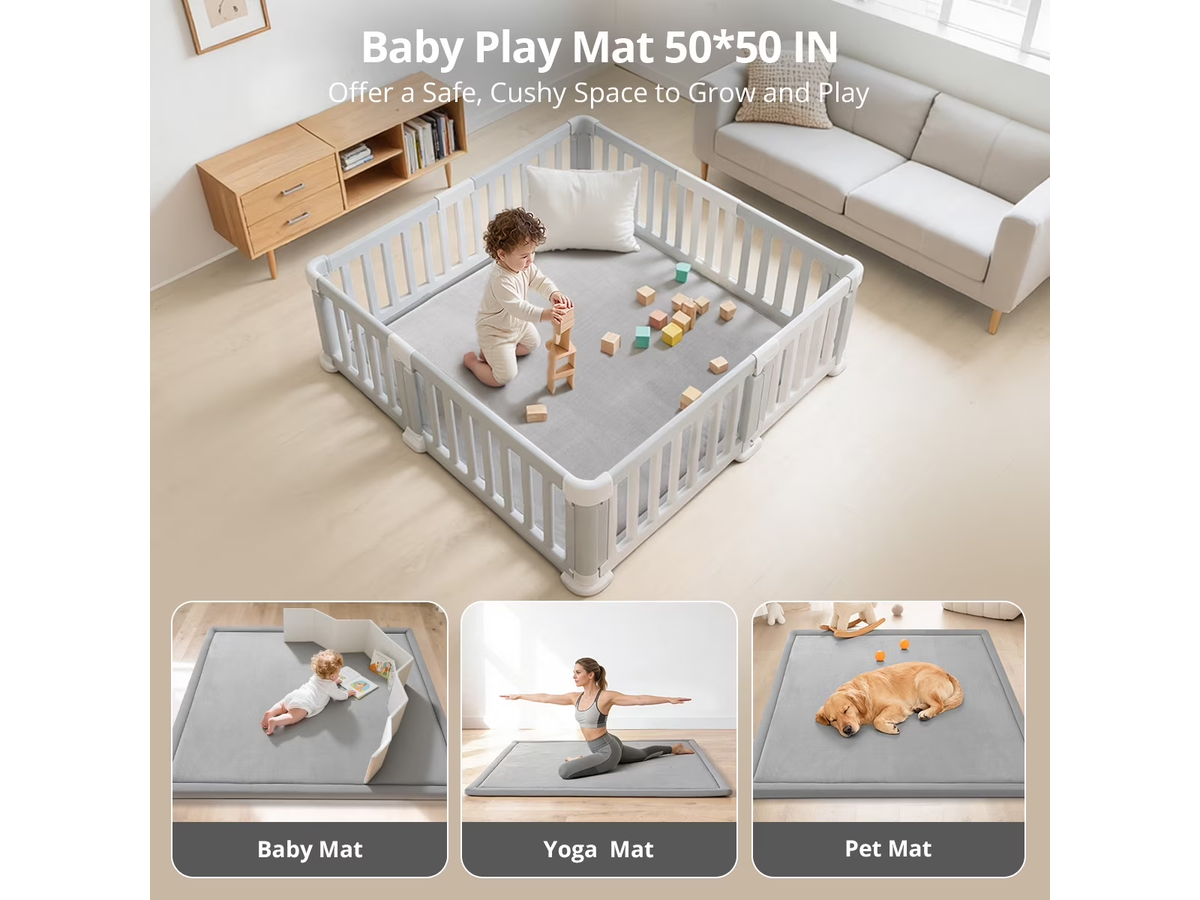 Play Mat 2 X 3M Thick Soft Flannel Memory Foam Non Slip Floor Mat