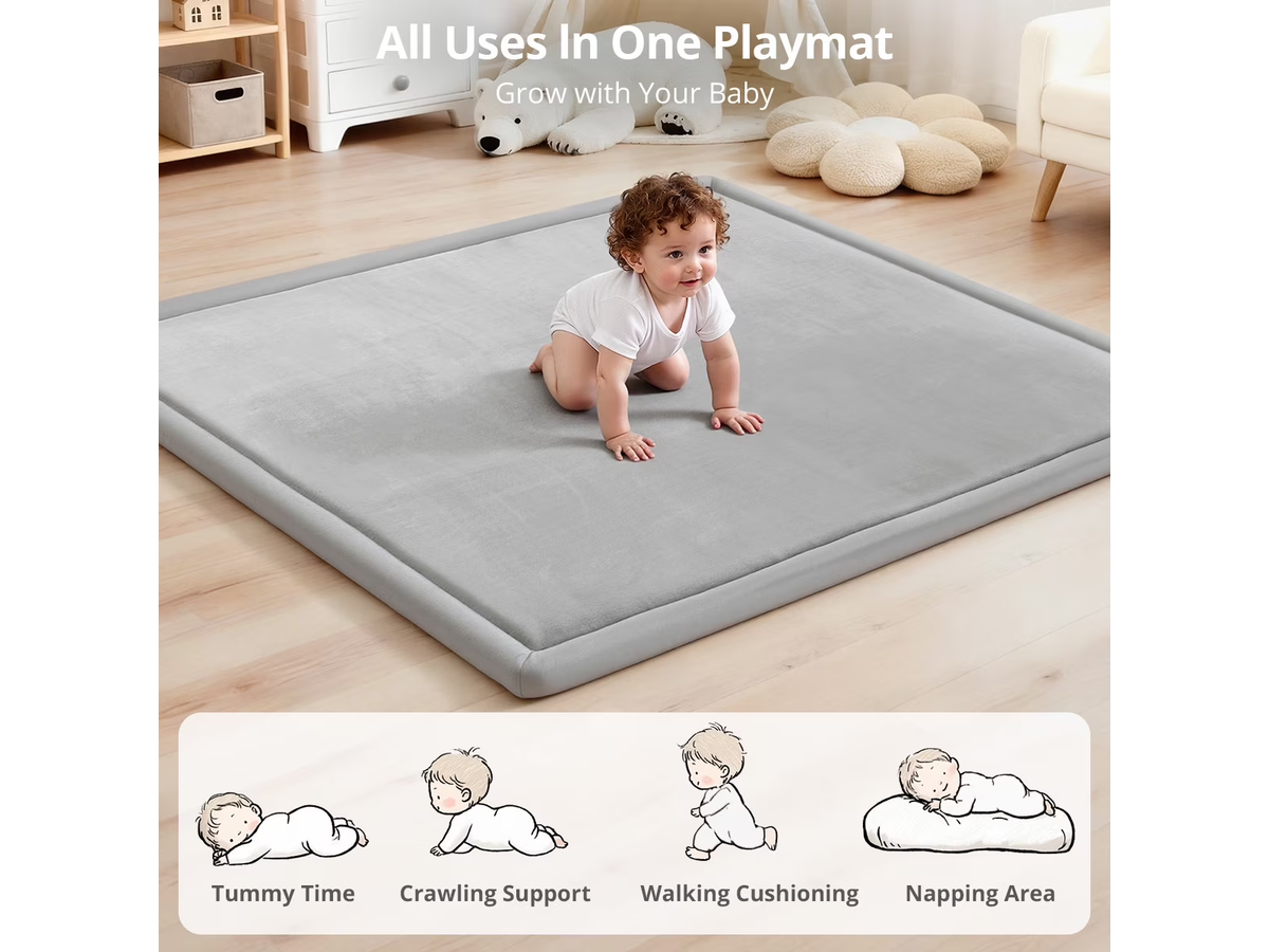 Play Mat 2 X 3M Thick Soft Flannel Memory Foam Non Slip Floor Mat