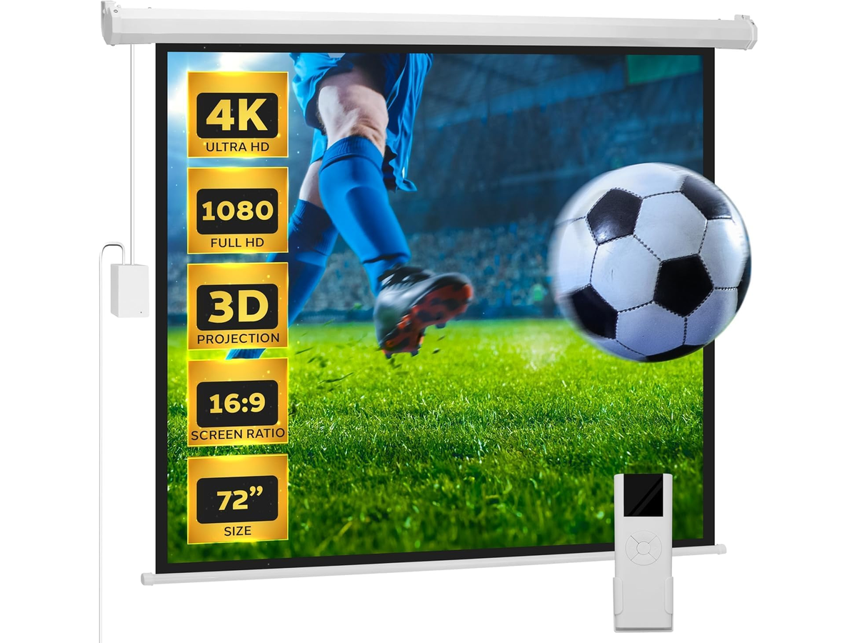 Motorized Projector Screen 72 Inch