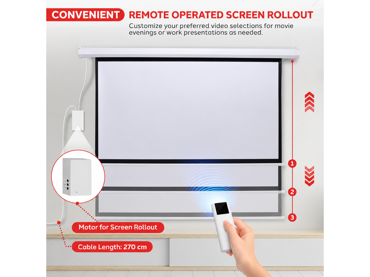 Motorized Projector Screen 72 Inch