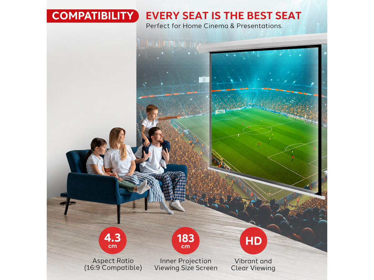 Motorized Projector Screen 72 Inch