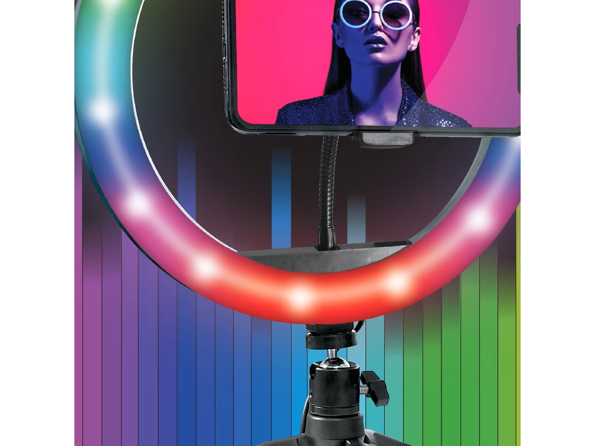 Selfie Ring Light 10 Inch RGB LED Studio Kit with Phone Holder