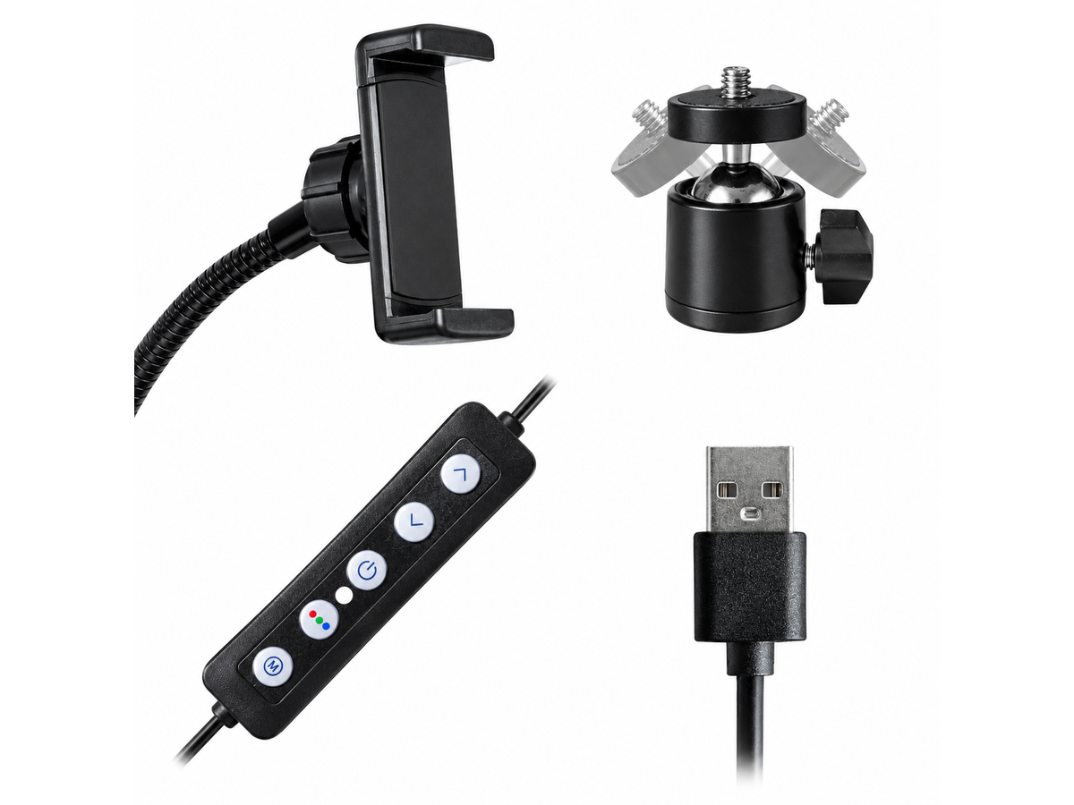 Selfie Ring Light 10 Inch RGB LED Studio Kit with Phone Holder