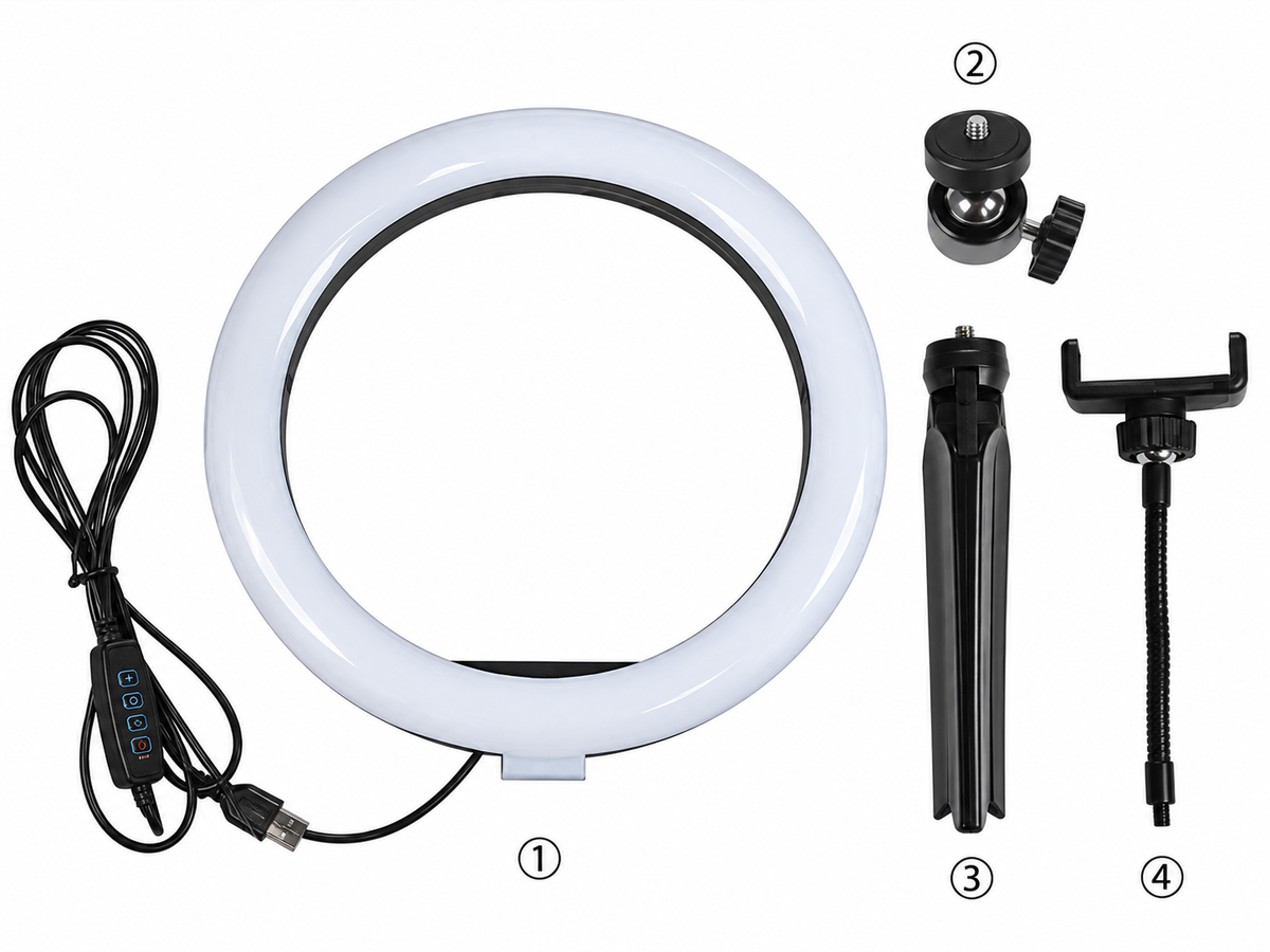 Selfie Ring Light 10 Inch RGB LED Studio Kit with Phone Holder