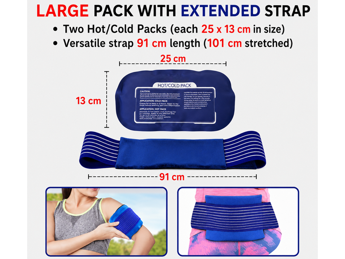 Hot and Cold Ice Packs 3 Piece Reusable Gel Pack Set