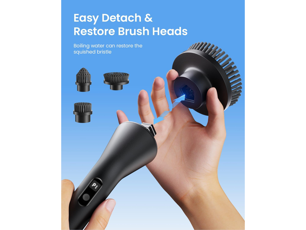 Electric Spin Scrubber Cordless Cleaning Brush Shower Scrubber With 7 Replaceable Brush Heads