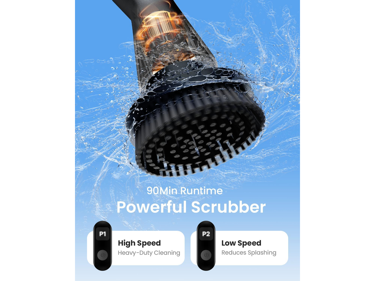 Electric Spin Scrubber Cordless Cleaning Brush Shower Scrubber With 7 Replaceable Brush Heads