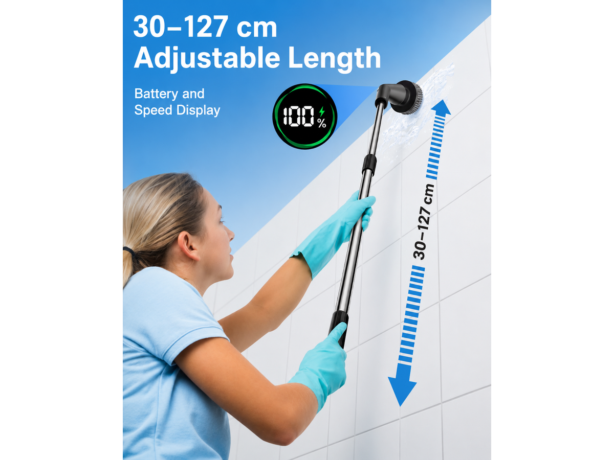 Electric Spin Scrubber Cordless Cleaning Brush Shower Scrubber With 7 Replaceable Brush Heads
