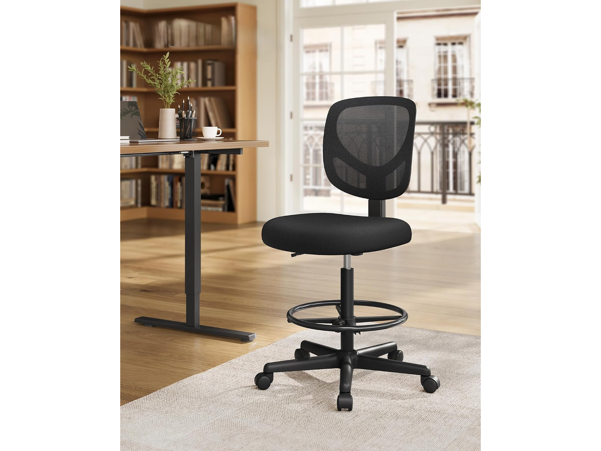 Ergonomic Drafting Chair with Footrest Ring