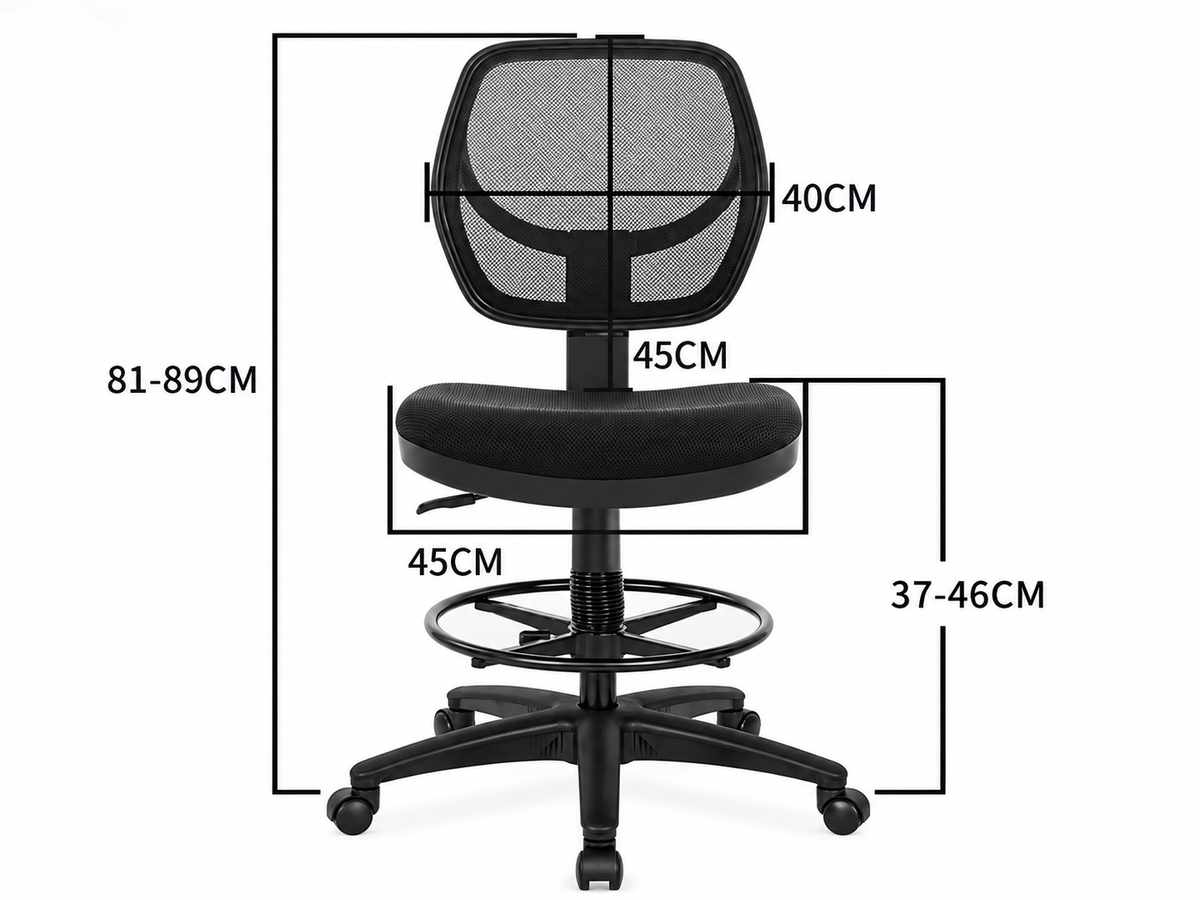 Ergonomic Drafting Chair with Footrest Ring