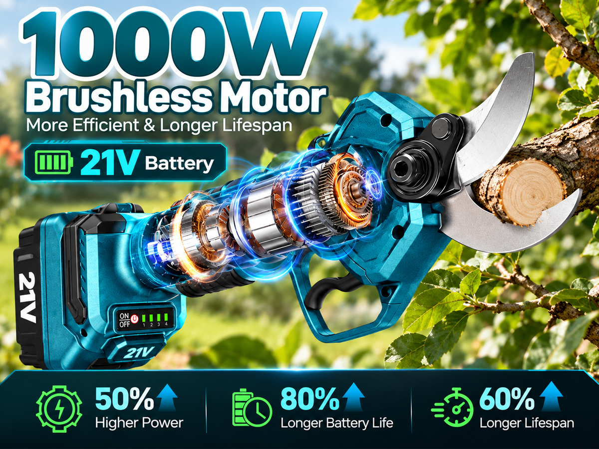 Cordless Electric Pruning Shear Cutter 21V 2 in 1 Pole Pruner
