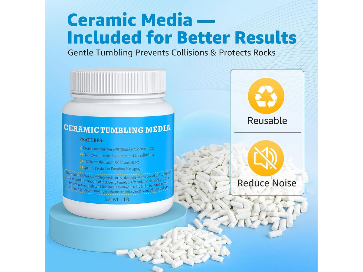 Rock Tumbler Polishing Grit Kit 1.8KG 4 Step Ceramic Media Set for Stones