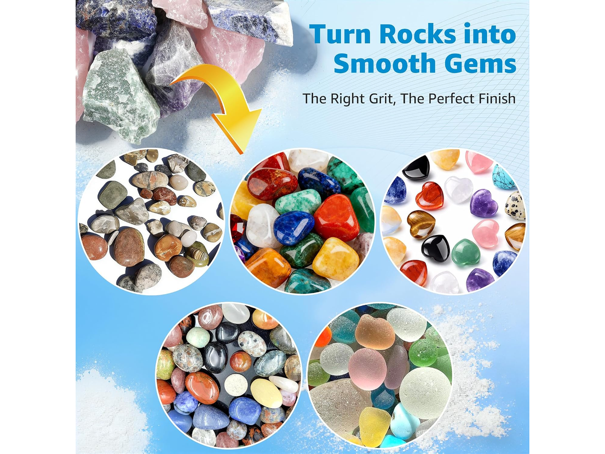Rock Tumbler Polishing Grit Kit 1.8KG 4 Step Ceramic Media Set for Stones