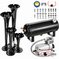 Train Air Horn Kit 12V 4 Horn System with 6L Air Tank & 150 PSI Compressor
