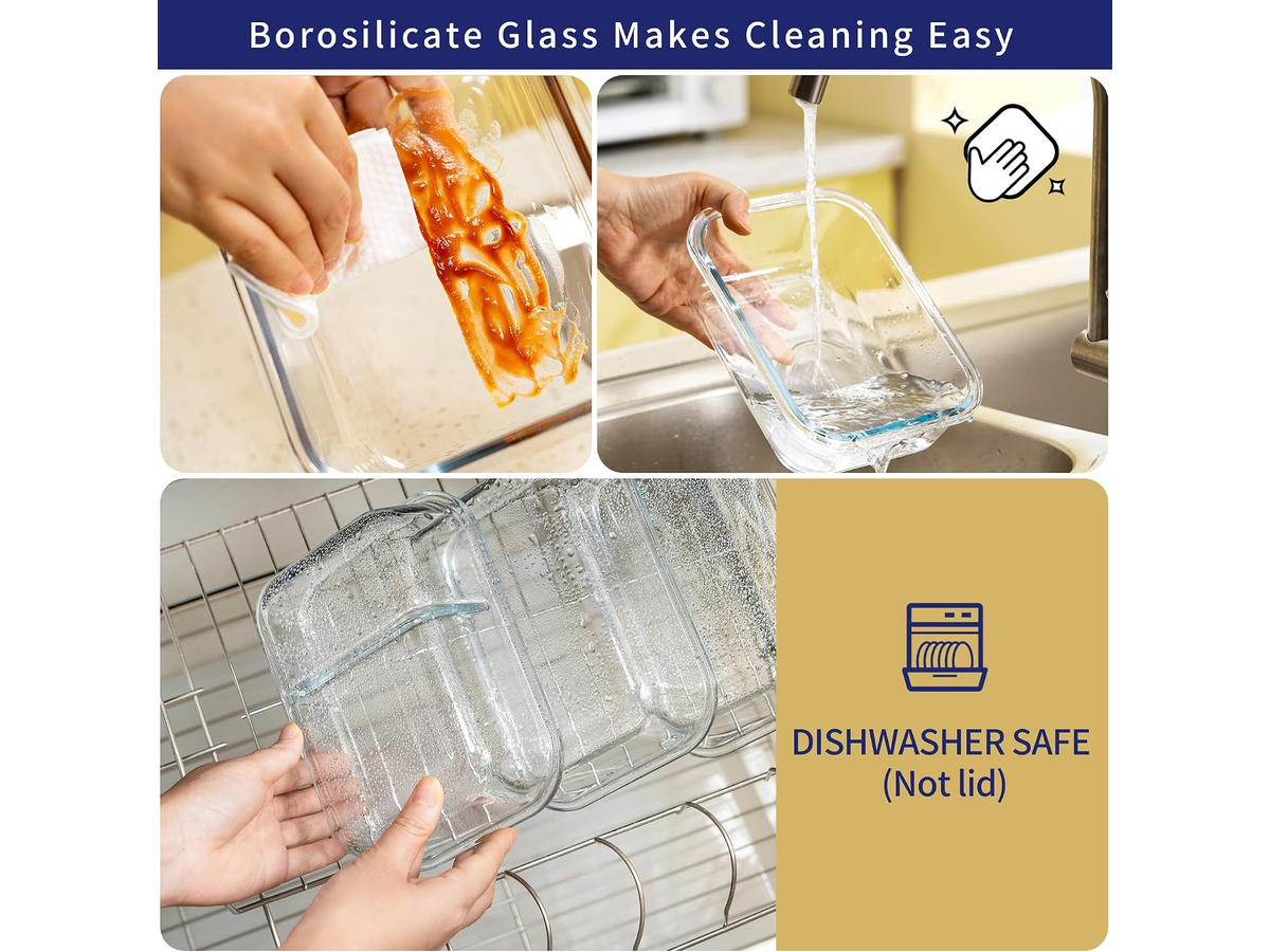 Glass Food Container Set 12 Piece with Locking Lids Meal Prep Storage Containers