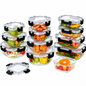 Glass Food Container Set 12 Piece with Locking Lids Meal Prep Storage Containers