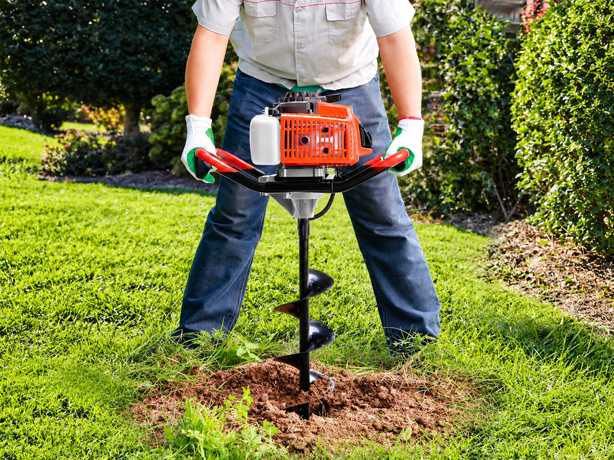 Post Hole Digger 72CC Petrol Earth Auger with 20CM 30CM Drill Bits