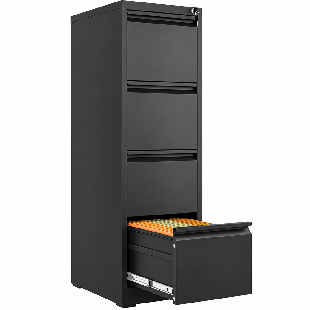 Metal File Cabinet 4 Drawer Locking Vertical Filing Cabinet