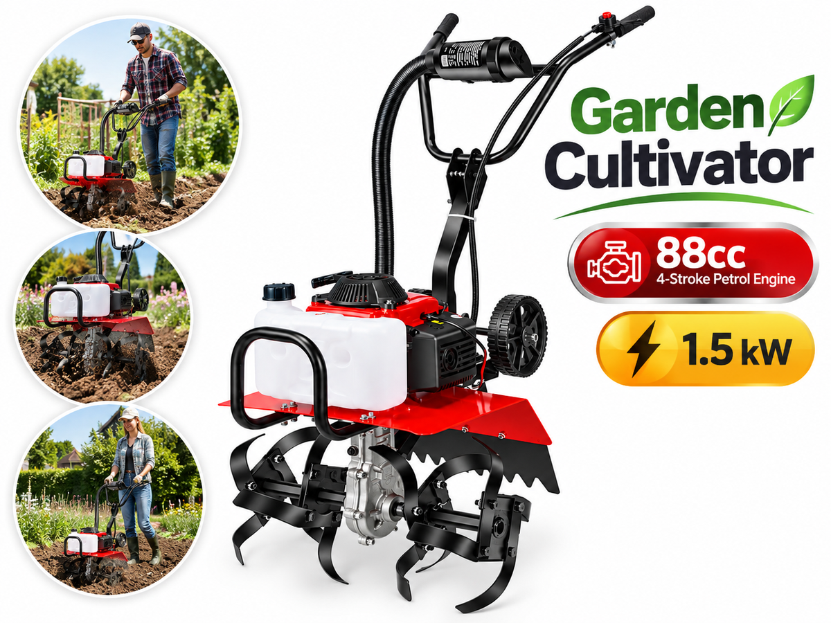 88CC Petrol Engine Cultivator Tiller Powerful Weeder for Farming and Gardening