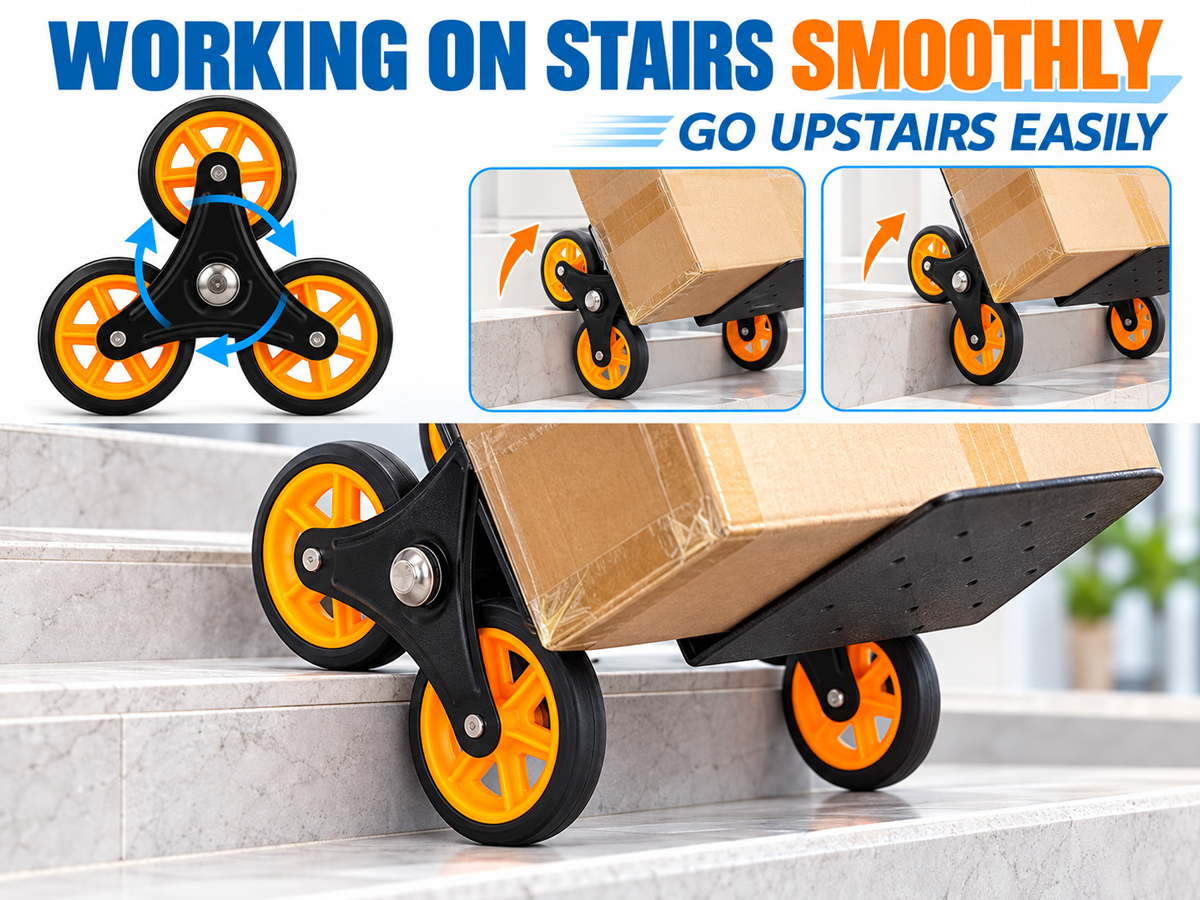Stair Climber Hand Truck Dolly Foldable Heavy Duty 150KG Trolley