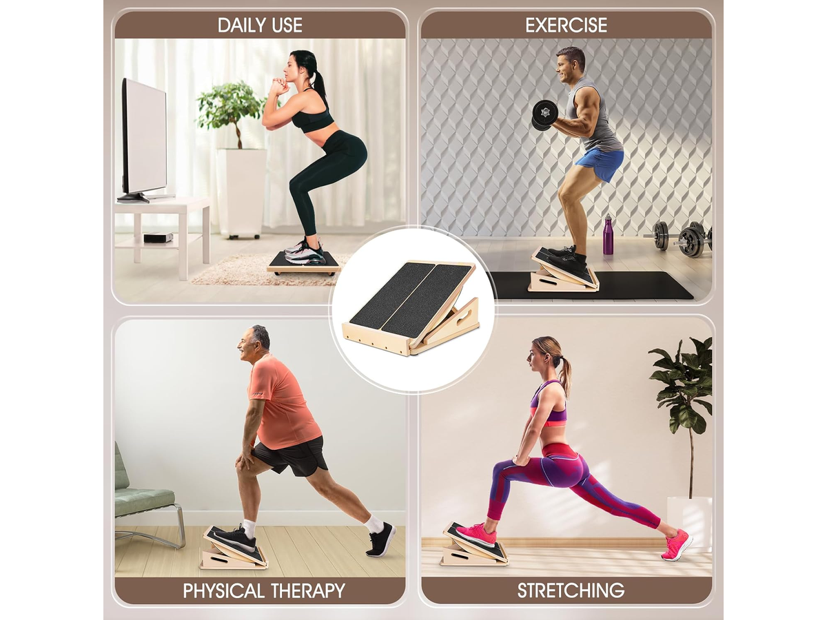 Adjustable Slant Board 2 In 1 Wooden Balance Board Calf Stretcher