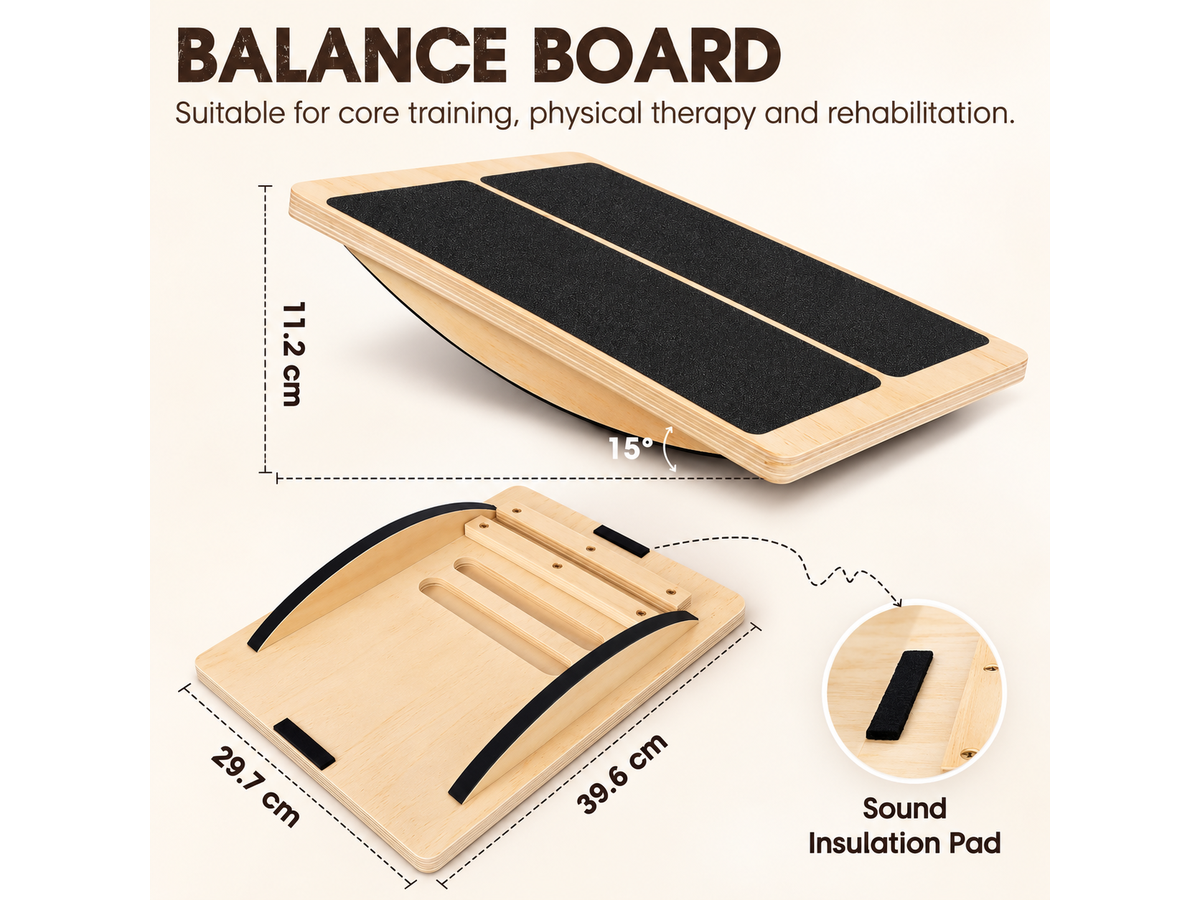 Adjustable Slant Board 2 In 1 Wooden Balance Board Calf Stretcher