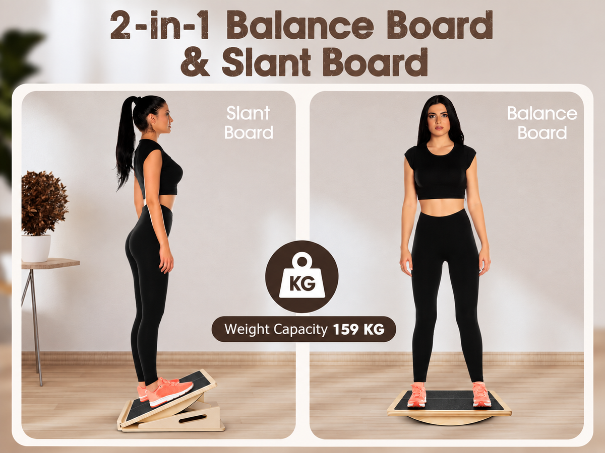 Adjustable Slant Board 2 In 1 Wooden Balance Board Calf Stretcher