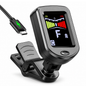 Rechargeable Digital Guitar Tuner Clip On Chromatic Tuner with Colour Display