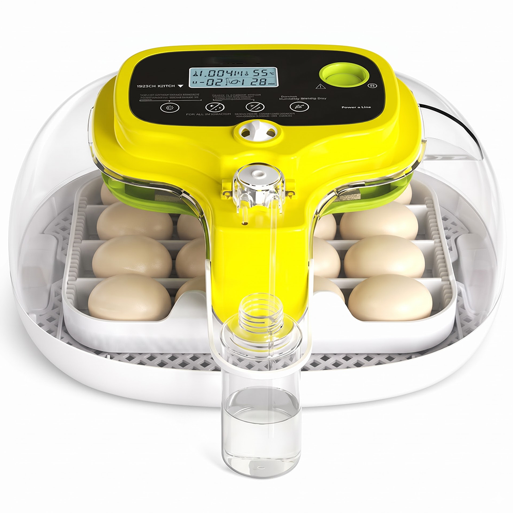Automatic Egg Incubator 16 Eggs with Auto Turning Temperature Humidity Control LED Candler