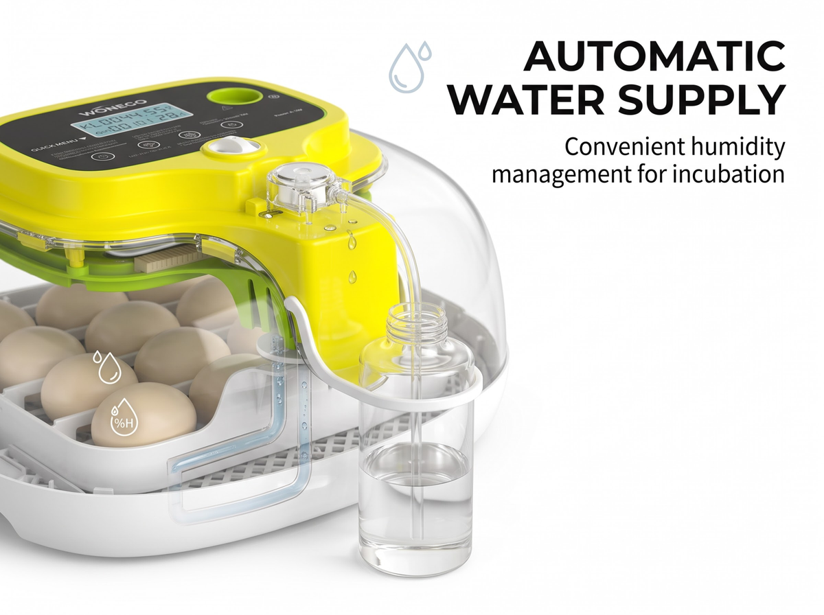 Automatic Egg Incubator 16 Eggs with Auto Turning Temperature Humidity Control LED Candler