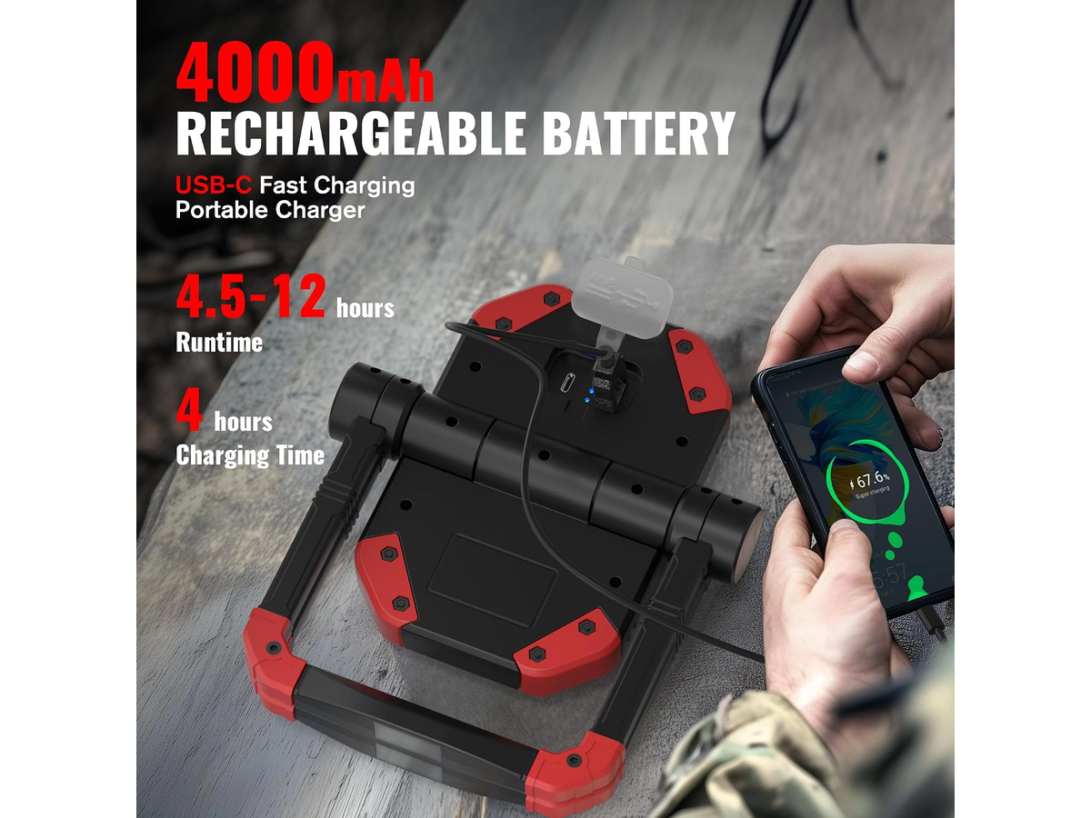 Rechargeable Work Light 2500LM COB LED 4000mAh