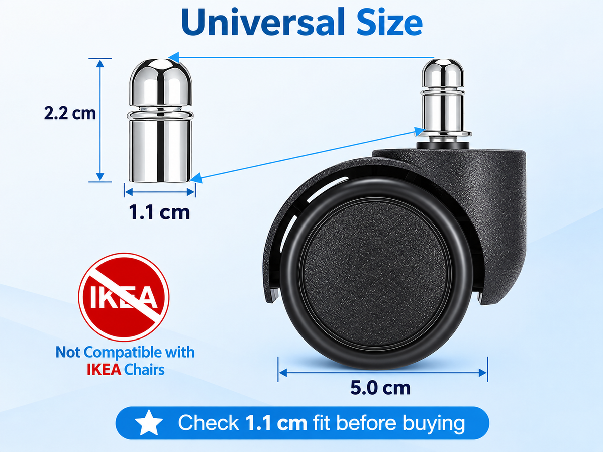 Office Chair Caster Wheels 5 Pack